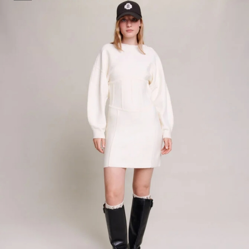 Maje CORSET-EFFECT JUMPER DRESS